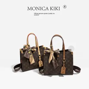 Women's Fashionable PU Leather Waterproof All-Over Print Vintage Retro Large-Capacity Zip Closure Handheld Single-Shoulder Crossbody Satchel Tote Bag, Wedding-Ready Purses for Women