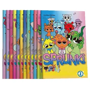12 Book Coloring Set, Sprunki Theme for Creativity and Focus, Perfect Christmas and Birthday Gift, Portable Art Supplies for All Ages