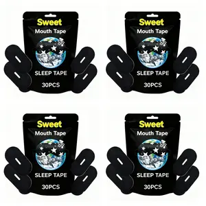 black Sweet Tape - (30 Strips) Breathable Mouth Tape for Rest &Recovery. Prevents Snoring and lmproves Nasal Oxygen Intake. Soft Medical Grade,Hypoallergenic, Gentle Adhesion, Latex Free