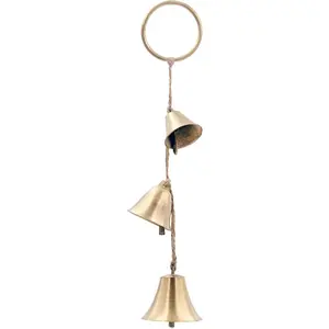 Brass Rustic Hanging Bells for Door Knob Decoration Home Garden Decor Shopkeepers Bell on Rope