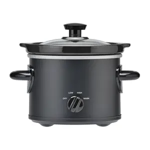 Mainstays 2 Quart Manual Slow Cooker, Durable Matte Black Finish