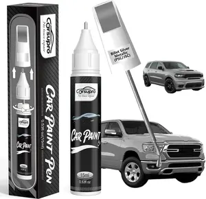 Billet Silver Metallic(PSC/JSC) for Ram Touch Up Paint Pen, 2 in 1 Car Scratch Remover with Pen Tip and Brush, Precise Color Match for Car Paint Scratch Repair, Quickly and Easily Fix Chips and Nicks