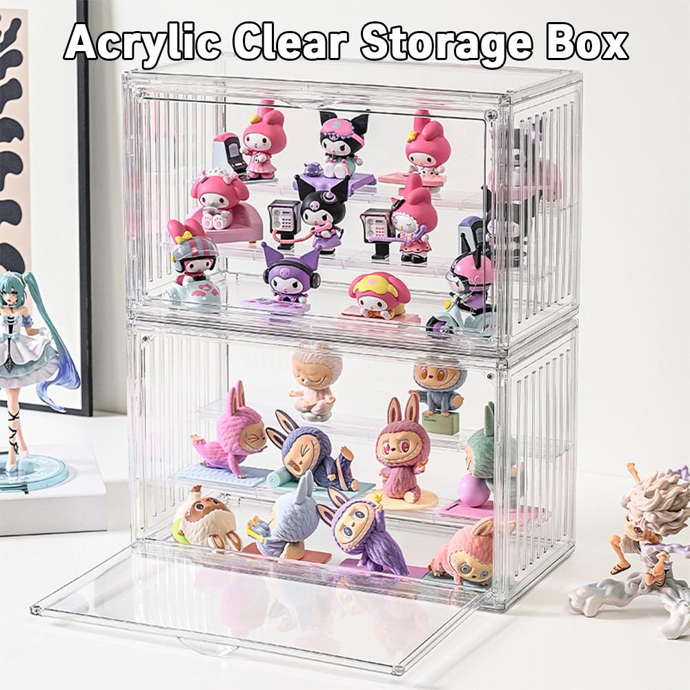 3-Tier Clear Acrylic Display Case, Stackable Dustproof Shelf Organizer for Figures, Anime, Jewelry, Cars & Collectibles pills organizer case Cordless Travel Vacuum Bag Set Stainless Steel Universal Cleaning Shovel Adjustable Acrylic Straw Holder
