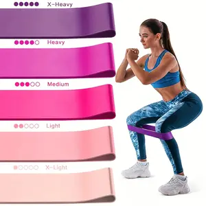 5PCS TPE Loop Exercise Bands, Anti-Slip Resistance Bands for Home Fitness, Ideal for Yoga, Pilates & Mobility Training, Non-Slip Elastic Workout Bands for Men&Women equipment