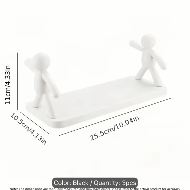 3pcs Cartoon No-Drill Storage Rack, Plastic Wall-Mounted Organizer, Bathroom Cosmetic Storage Rack, Spice Jar Organizer, Storage Basket, Suitable for Kitchen, Bathroom, Cabinets, Toilets, Dormitories, Offices, Bedrooms, Craft Rooms, Shelves