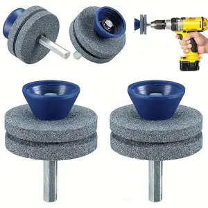 Universal Wear Resistant Lawn Mower Blade Sharpener, Quality Double Layer Corundum Lawn Mower Blade Sharpener For Any Power Drill Hand Drill, Double-Layer Grindstone Not Easy Damage