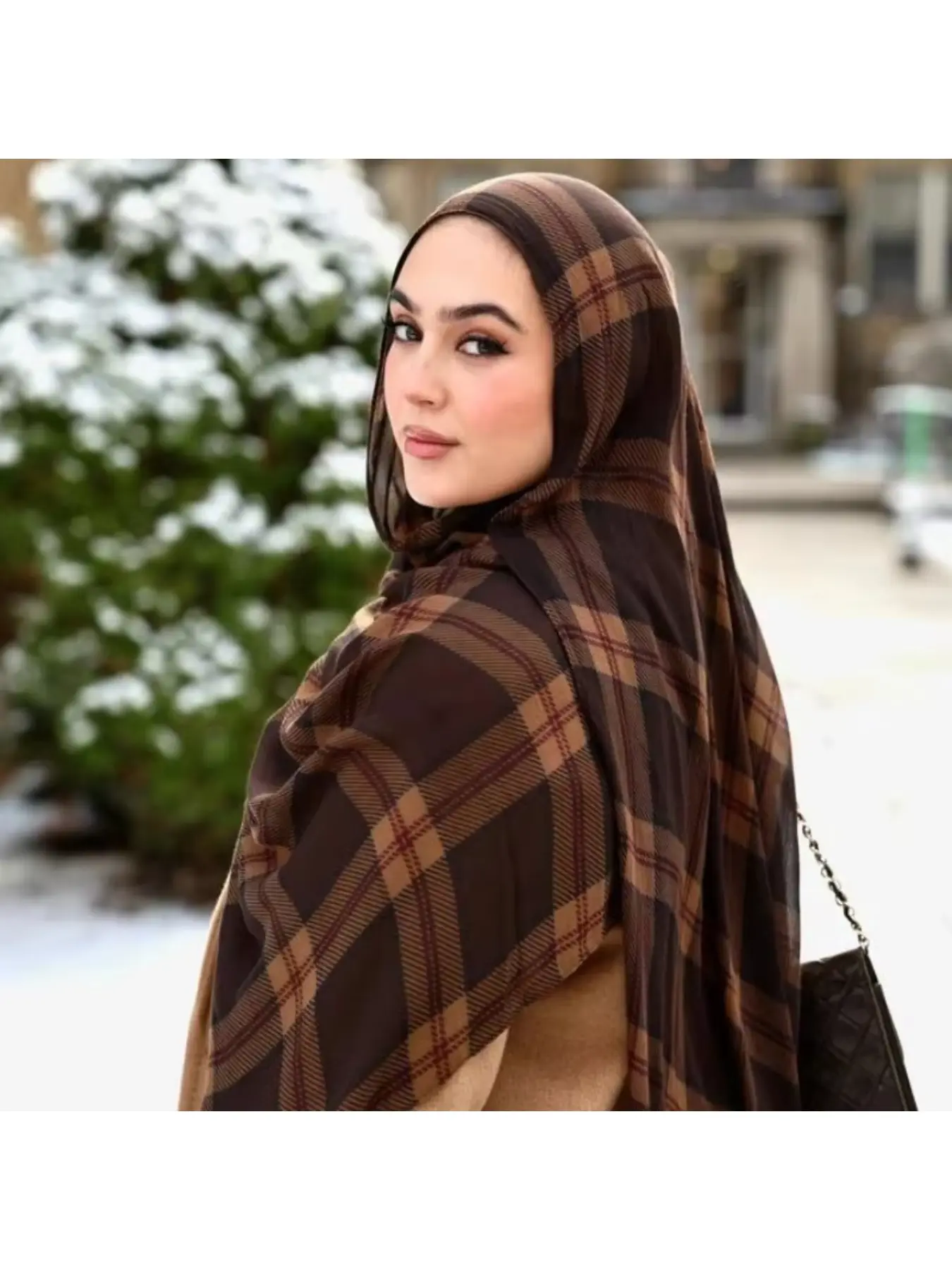 Malaysian headscarf Hijab printed plaid soft breathable Casual shawl popular European and American scarf
