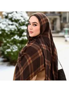 Malaysian headscarf printed plaid soft breathable shawl popular European and American scarf