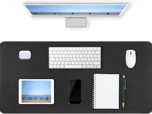 Desk Pad Mat PU Leather Non-Slip Water-Resistant Desk Matt for Desktop Large Mouse Pad for Office and Home Black 23.6" x 13.8"
