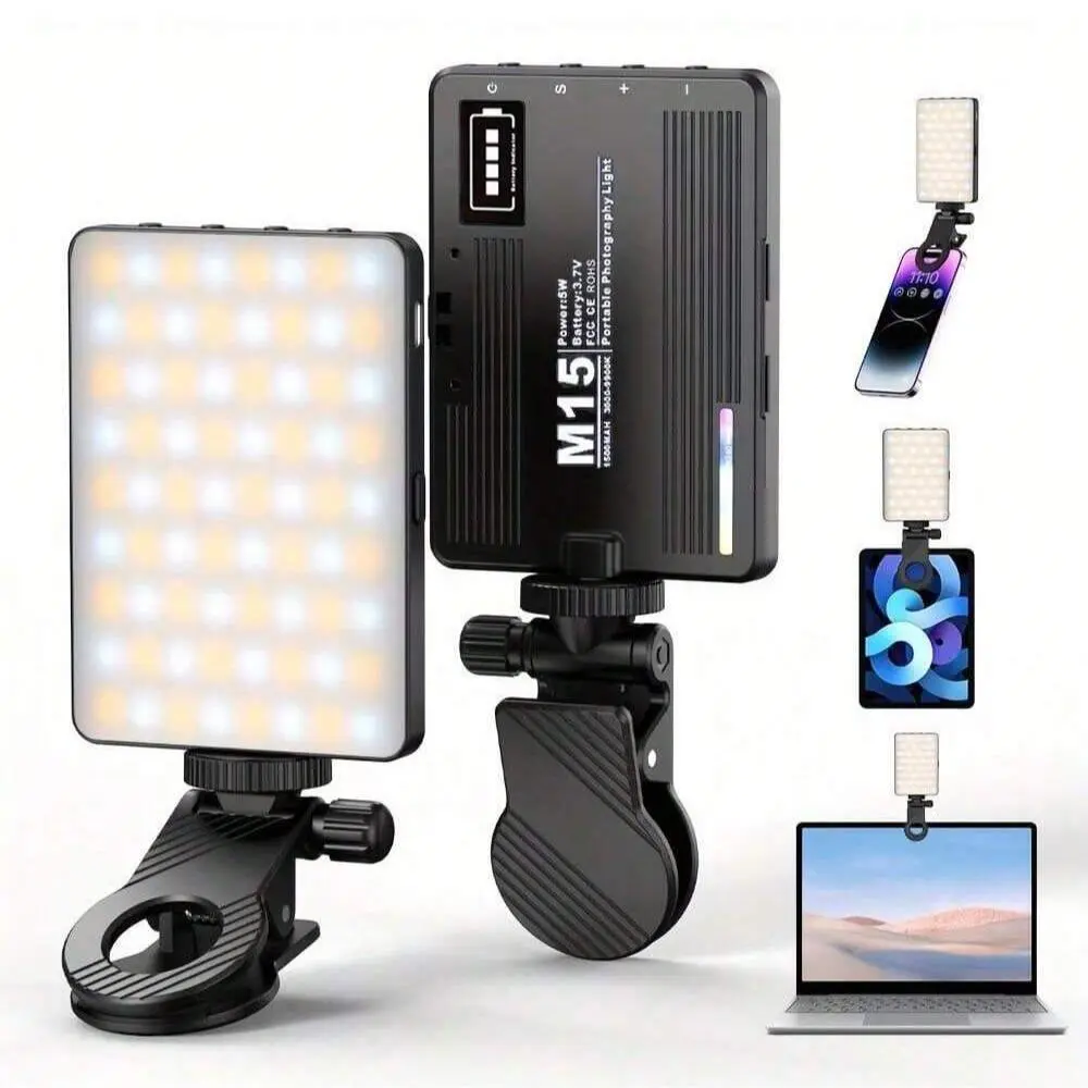 Portable Selfie Light with Clip, Rechargeable Selfie Light, Clip-on Video Light, Cell Phone Light for Selfie, Makeup, Live Streaming, Smartphone Accessories, Cellphone Accessories