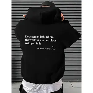 ? [Printed sweatshirt] You Are Enough Pullover Hoodie ?C Inspirational "Dear Person Behind Me" Print, Unisex Sweatshirt for Men & Women, Soft Cotton Comfortable Daily Wear, Motivational Gift, Positive Vibes Streetwear Top, Cozy Hoodie for All Seasons fits