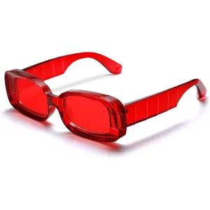 Channel the Vibe of the 90s with Edgy Retro Rectangle Frames and Trendy Style