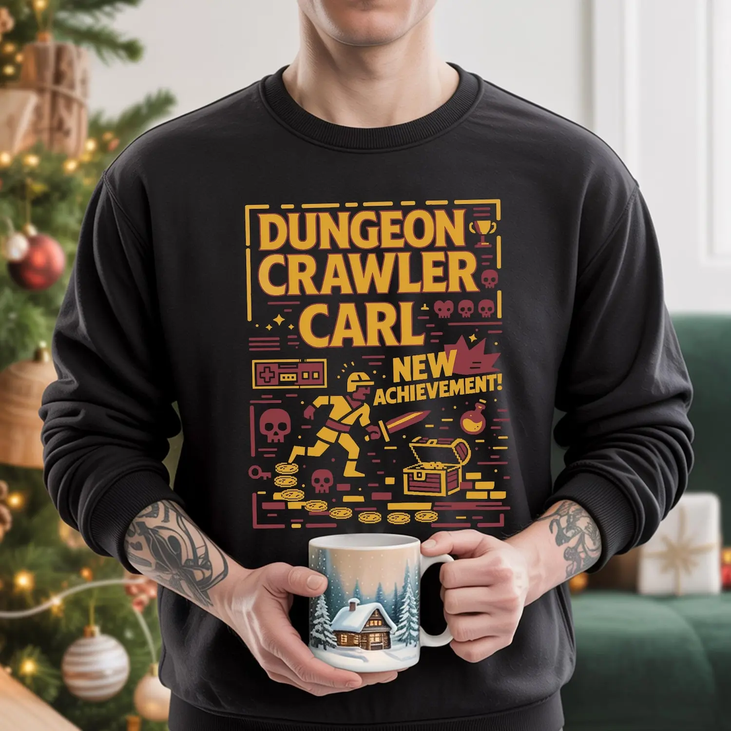 Dungeon Crawler Carl Sweatshirt: New Achievement, Goddammit Donut, New Achievement Tee, Unisex Tee