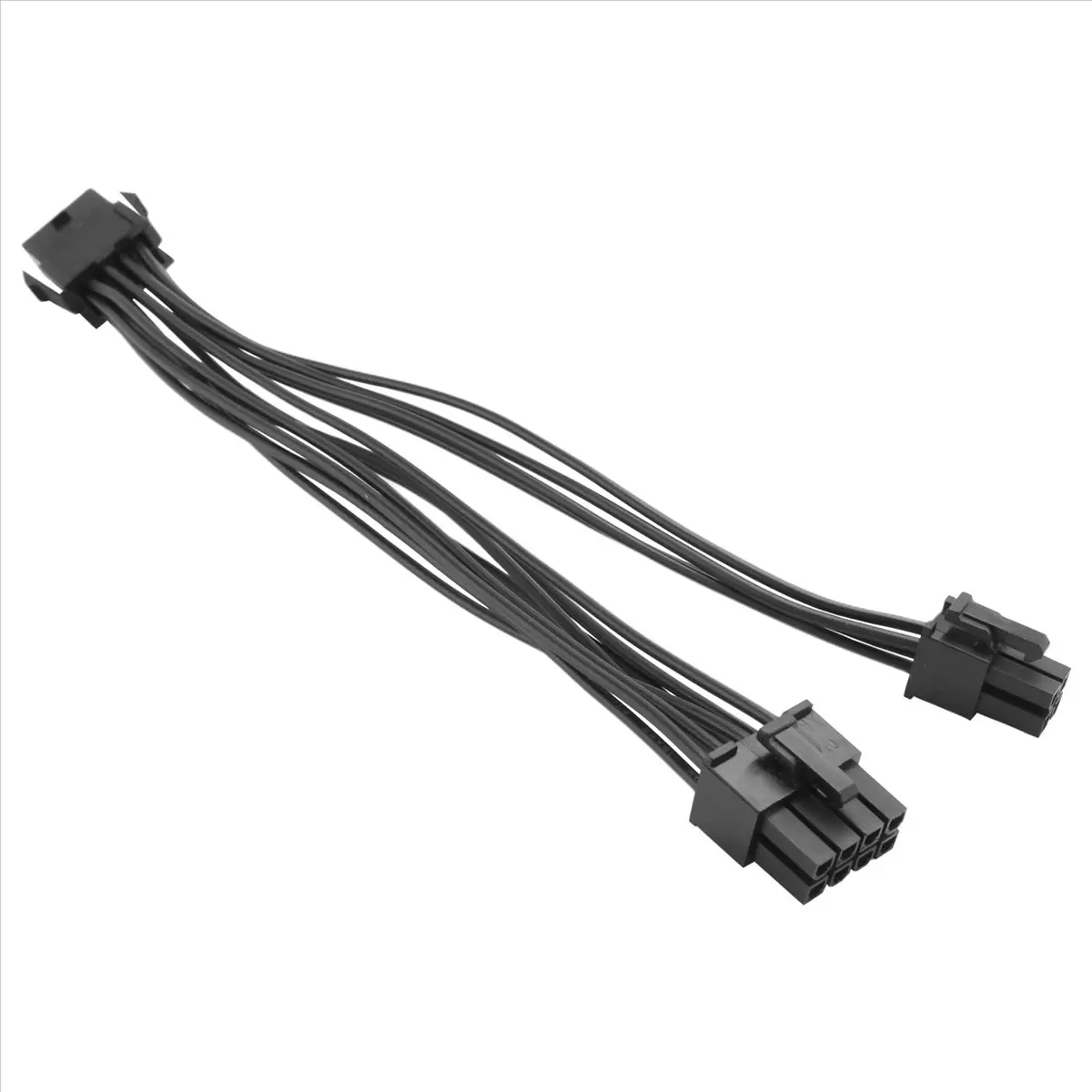 12V DC CPU PSU Extension Cord, 8-Pin Female to 8(4+4)-Pin Male + ATX 4-Pin Male, 18AWG Tinned Copper, 20cm Length for PC Builders, Cpu 8(4+4)Pin Male+Atx 4 Pin Male