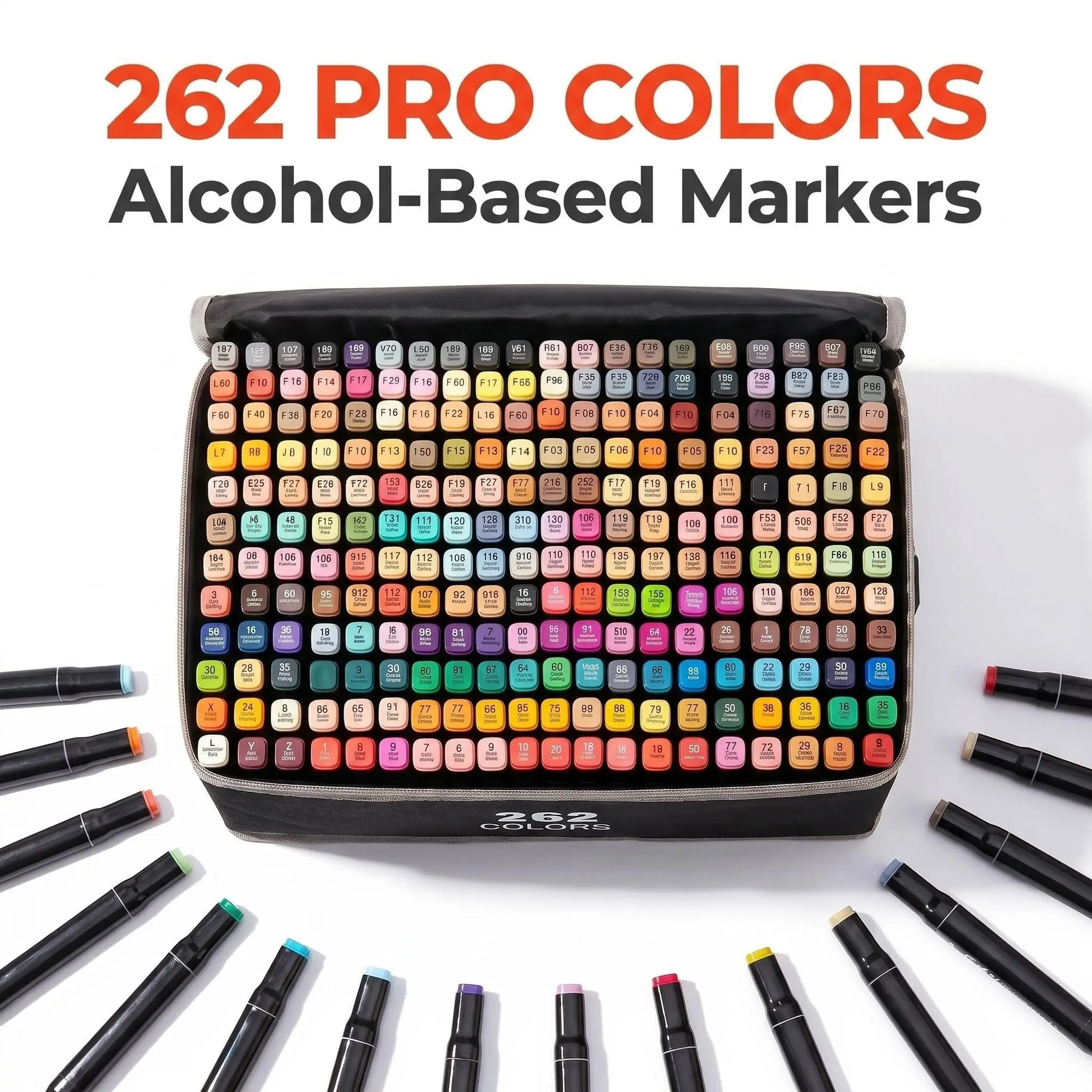 KIDGENIUS Dual-Tip Alcohol Art Markers - 262/168/120 Multi Colored Pens, Permanent Quick-Dry Art Supplies for Coloring, Ideal Gift for Teens for Scrapbooking & School Projects summerwins,summerwins Art Materials