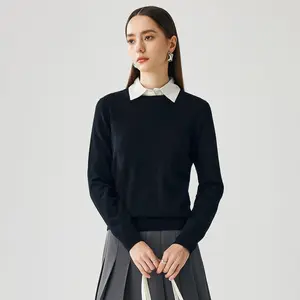 COMOBOCA 100% Cashmere Women's Round Neck Sweater for Cozy Winter Wear - Soft, Lightweight & Figure-Flattering Design