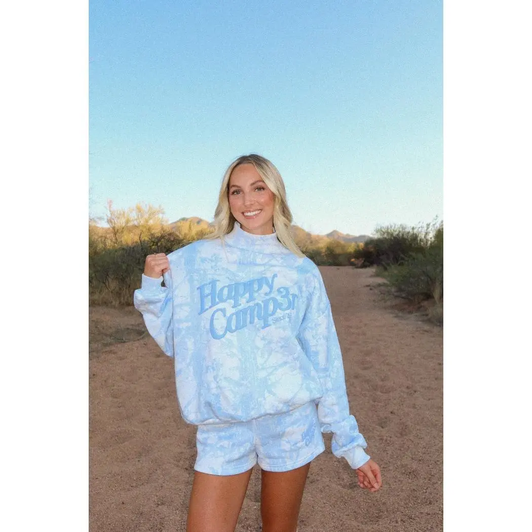 Happy Camp3r Blue Camo Mockneck Sweatshirt