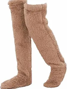 SnugglePaws Sock Slippers Snuggs Cozy Socks Teddy Legs Long Socks Sock Slippers for Women Warm Over Long Fuzzy Socks Warm Fuzzy Socks for Winter Snuggs Footwear Long Socks