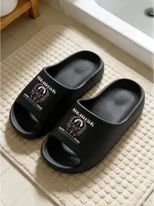Dark Fallen Angel Print Cloud Sandals, American Street Style Thick Sole, Unisex Non-Slip Waterproof, Casual Home & Outdoor Wear