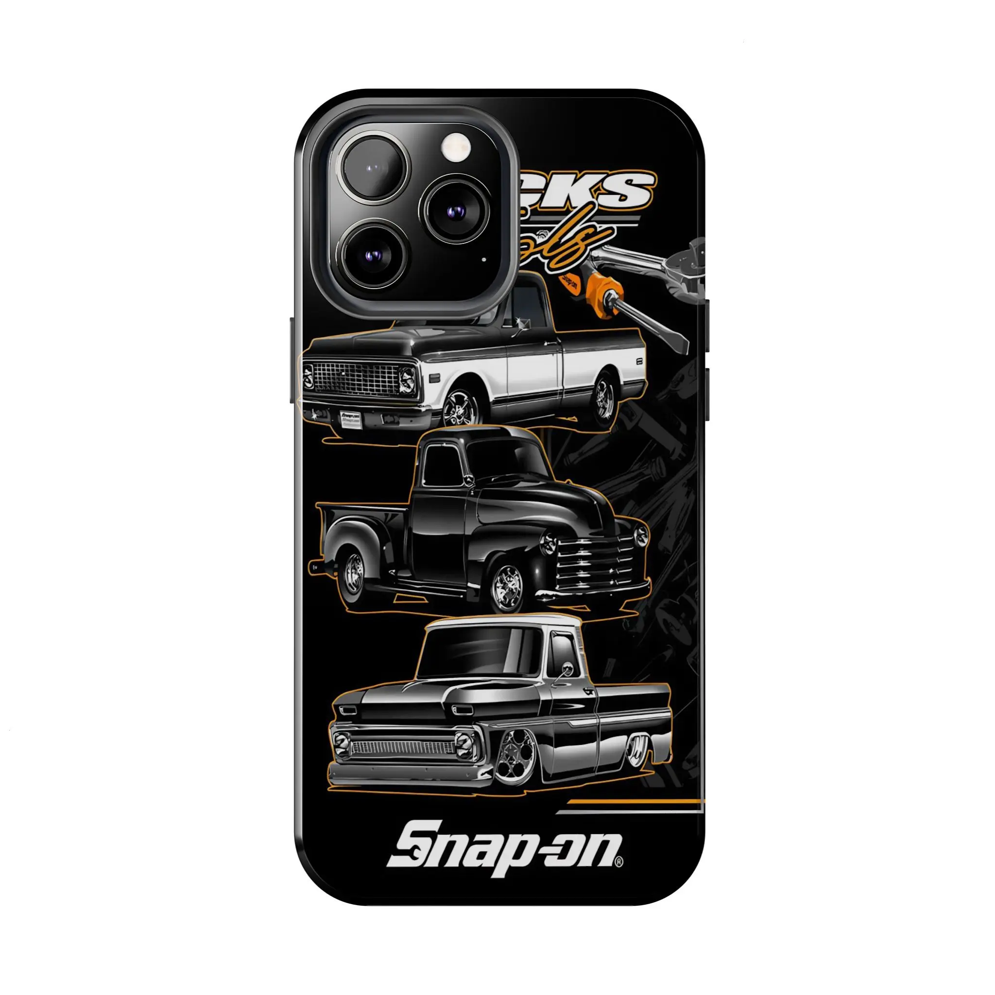 Snap-on Rugged Phone Case - Trucks and Tools Theme, Automotive Gift, Compatible Suitable for iPhone 17/16/15/14/13/12/11 Pro Max/Plusand Samsung Galaxy S23-25, shock-absorbing,