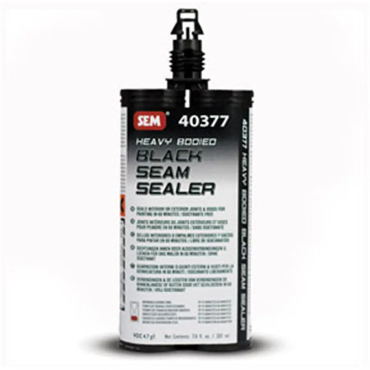 SEM Products 40377 2-Part Heavy Bodied Black Seam Sealer, 0.83 lbs, Flexible Sealant for Interior or Exterior Seams, Direct Metal Joints and Voids, Extended Working Time