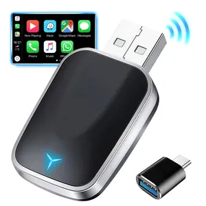 2 in 1 CarPlay Wireless Adapter,For Apple/Android,2.4/5G WiFi and Bluetooth 5.0,Type-C Adapter,Fast And Stable Connection,carplay dongle,iOS 10+ Compatible,Hands Free Call/Music/Navigation