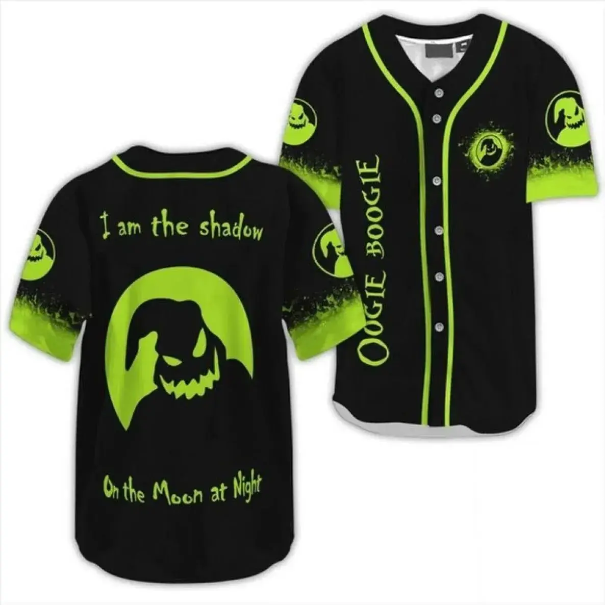 Oogie Boogie Inspired Baseball Jersey, Nightmare Halloween Character Sports Shirt for Horror Fans