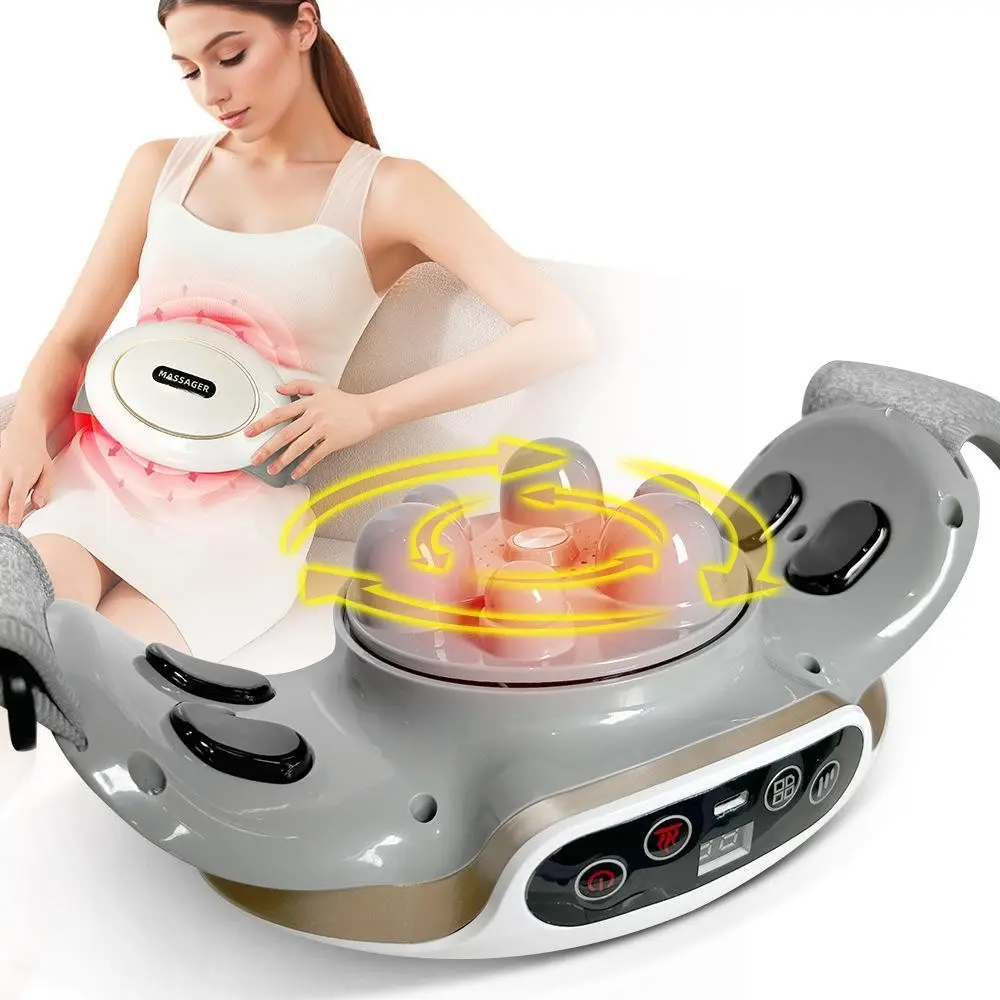 Portable Abdominal Massager, Multi-Functional Electric Heating Belly Roller, Relaxation Aid, Relaxing Massage for Waist Neck, Neck Relaxer, Gift for Mom Wife