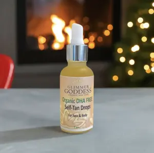 Glimmer Goddess 5-Star Organic DHA Free Tanning Drops for Face & Body - 1 oz