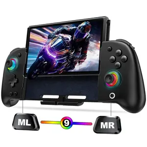 Controller for  /OLED,Hall Effect - Joypad  for Pro Controller with Turbo/4 Looping Macro Buttons/Wake Up/9 colors RGB,Includes 4  card slots handheld controller