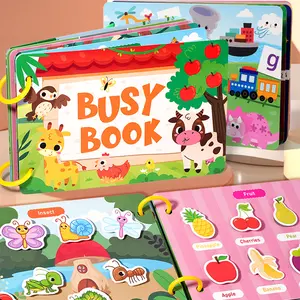 Interactive Silent Book for Kids, Toddler Activity Books, Reusable Educational Sticker Book, Preschool Busy Book, Preschool Learning Book, Boosts Motor Skills and Cognitive Abilities, Back-To-School Supplies, Christmas Gift
