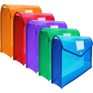 B4 Plastic File Wallet Envelope Expanding File Folder Document Organizer with Snap Closure & Label Pocket Clear Colored  Accordion File Pouch for Office  Storage