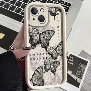 Butterfly Pattern Phone Case, Decorative Butterfly Design Phone Protector Cover, Phone Accessories Compatible with iPhone 11 12 13 14 15 Pro Max Series