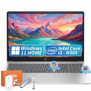 HP 15.6" FHD Laptop, Intel i3-N305, 8GB RAM, 256GB SSD, FR ID, Silver | Laptop for Students and Business, 15.6" FHD IPS Micro-Edge Anti Glare Display, Fingerprint Reader, WIN 11 Home