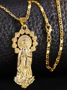 Virgin Mary Pendant Necklace for Women - Trendy Religious Jewelry,Faith-Inspired Fashion
