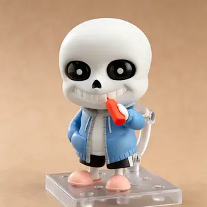 Chibi Clay Figure 1826# Undertale Sans Anime Game Action Figure, Articulated Poseable Design, Interchangeable Faces & Expressions, Premium PVC Collectible Model, Cute Desk Decor, Perfect Birthday Holiday Gift for Undertale Fans, Anime Lovers