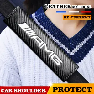 Car Seatbelt Shoulder Pad Interior Accessories, Compatible with Amg Models, Comfortable and Durable Car Safety Belt Pads