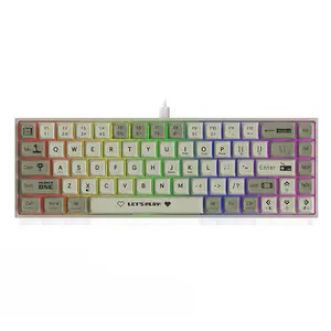 AJAZZ AK680 wired office mechanical keyboard new green switch portable dual-color keyboard cap full-key hot-swappable 68-key small configuration e-sports gaming keyboard mixed color DIY support multi-system suitable for games and office practical