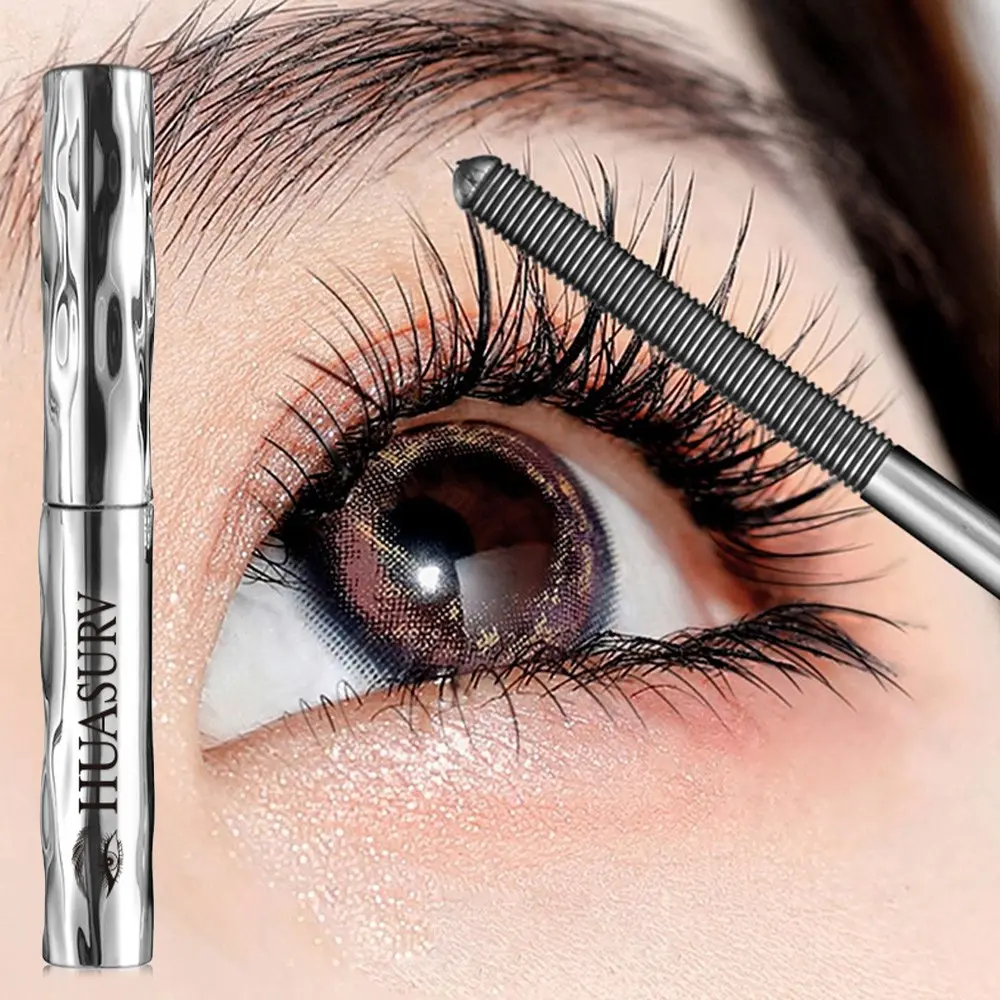 Huasurv Steel Tube Mascara, Clear Long Curl Smudge Proof Waterproof Sweatproof Easy Apply, Perfect for Parties Festivals Mother's Day Gifts, Voluminous Mascara