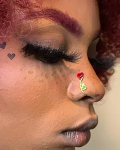 Rose Blossom Nose Cuff - Non-Piercing Nose Jewelry in Silver Gold Copper & Bronze - Tarnish Resistant Nose Ring