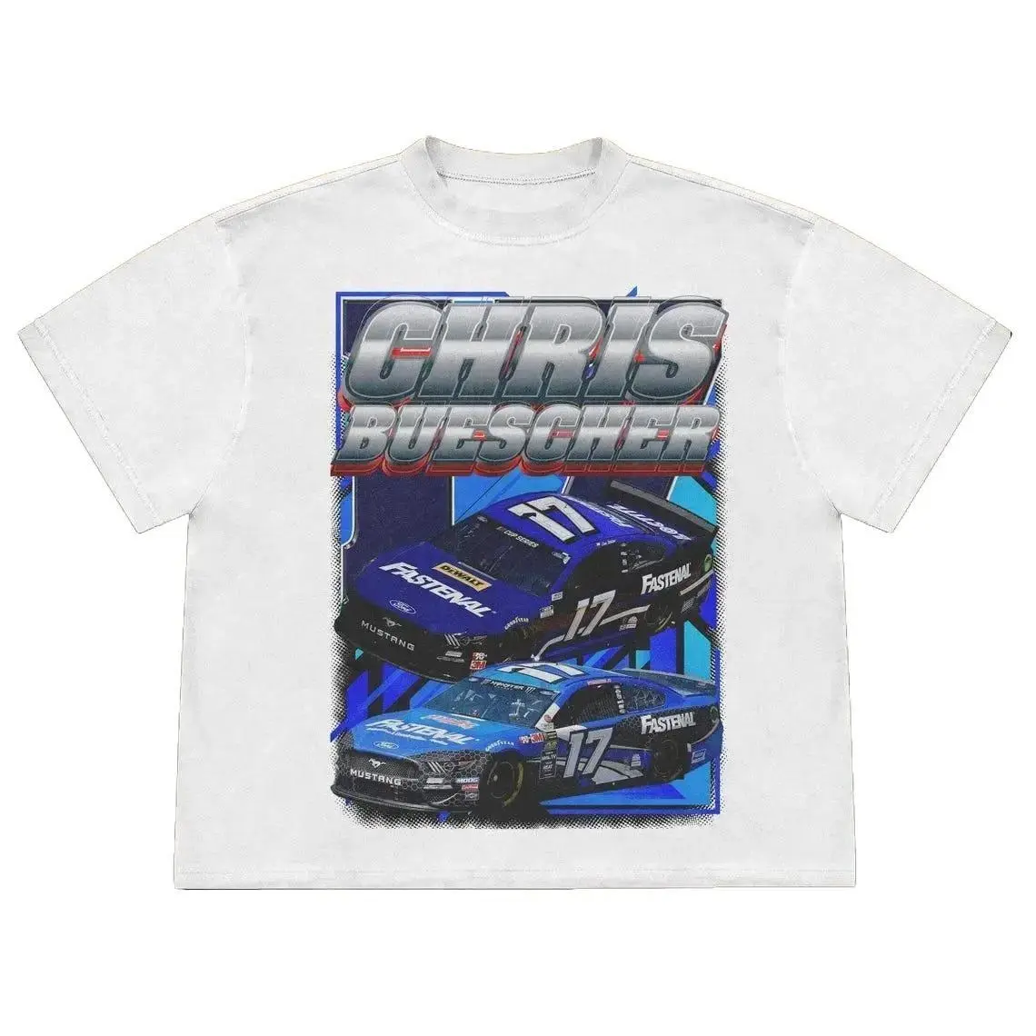 Vintage Chris Buescher T-Shirt, RFK Racing 90s Retro Graphic Tees, Washed Distressed Unisex Shirt, Gift for Motorsport Fans