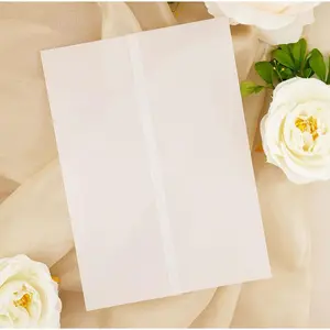 120 Pack Luxury Pre-Folded Vellum Jackets for 5x7 Invitations - 115GSM Transparent Vellum Paper Wraps for Wedding Invitations