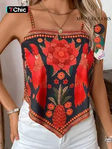 Women's Floral Print Cami Top, Boho Bohemian Sleeveless Top for Summer, Ladies Clothes for Daily Wear, Womenswear