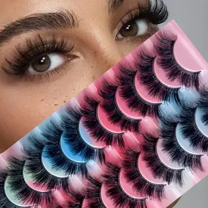 8D Dense Curved Fluffy False Eyelashes Multi-Layer Long Cross Imitation Mink Eyelashes