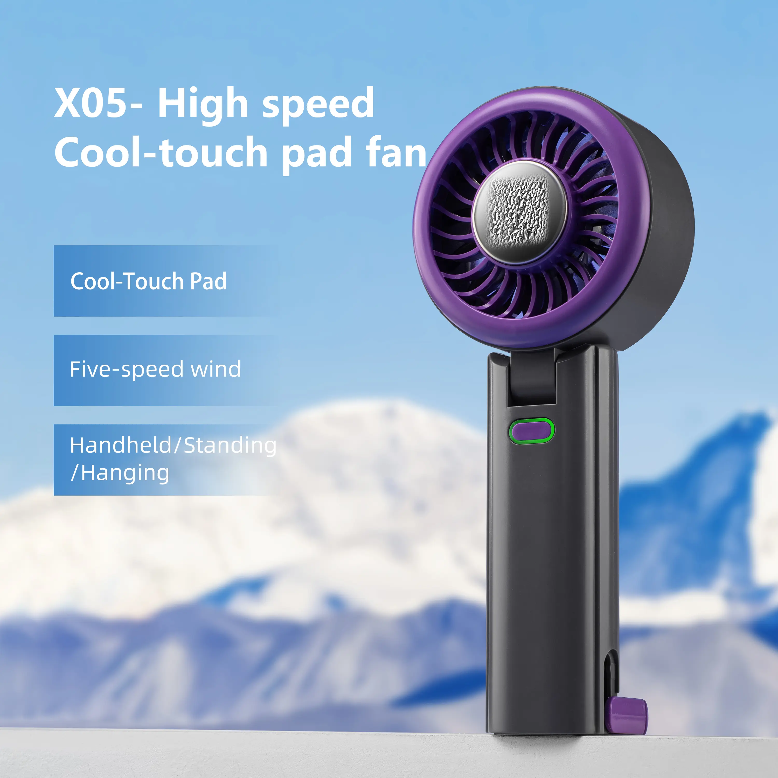 Cordless Handheld Portable Cool-Touch Pad Fan - High-Power Motor, LED Display, Long-Lasting Rechargeable Battery, Foldable 3-in-1 Fan-Light Combo, Summer Travel Helper, Mini Useful Gift for Travel, Camping, Mini Useful Gifts