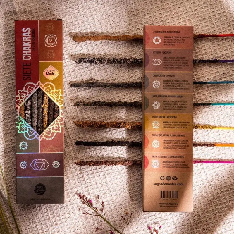 7 Chakra Incense Box - Rose, Sandalwood, Palo Santo, Rosemary, Myrrh, Copal, Lavender Aromatic Aromatherapy