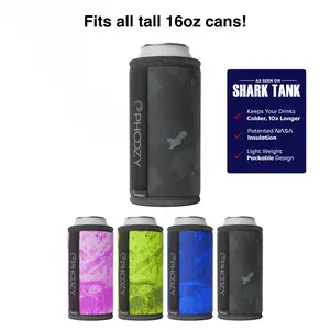 PHOOZY Insulated Can Cooler for Tall 16oz Cans - Patented NASA Insulation Keeps Drinks Cold 10X Longer (Weighs less than 2 ounces) - Keep Your Drinks Cold and Your Hands Warm