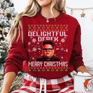 Delightful Derek Christmas Shirt, Merry Christmas Unisex Sweater, Christmas Ugly Sweatshirt