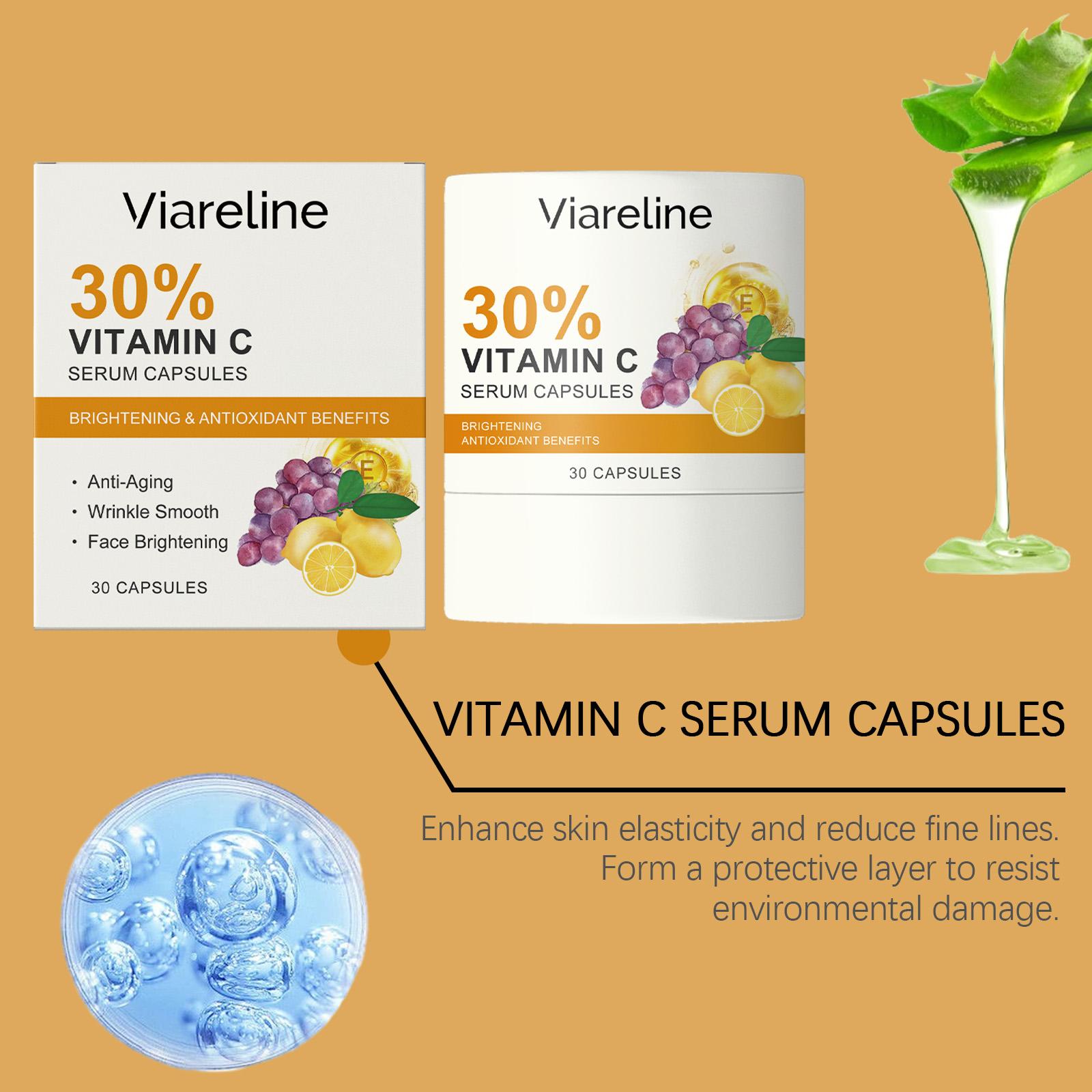Viareline Vitamin C Brightening Serum Capsules - Dark Spot Corrector Skin Repair