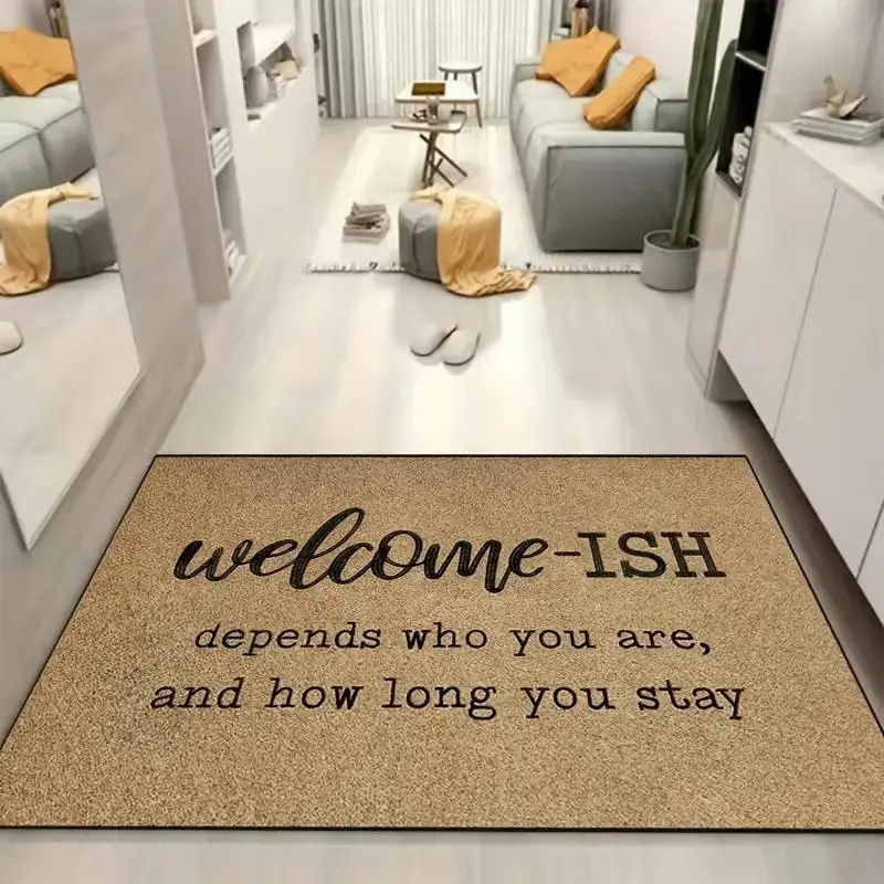 Letter Pattern Non-slip Door Mat, Halloween Decor Modern Simple Floor Mat, Decorative Rug for Home Living Room Bedroom Kitchen, Welcome Home, Halloween Theme, Household Decorative Rug, Home Decor Rugs, Polyester Rug